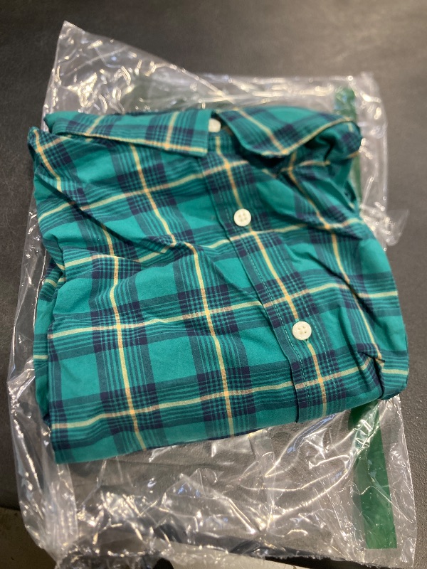 Photo 1 of Amazon Essentials Men's Long-Sleeve Regular-Fit Stretch Poplin Shirt, Gold Green Checked, XX-Large