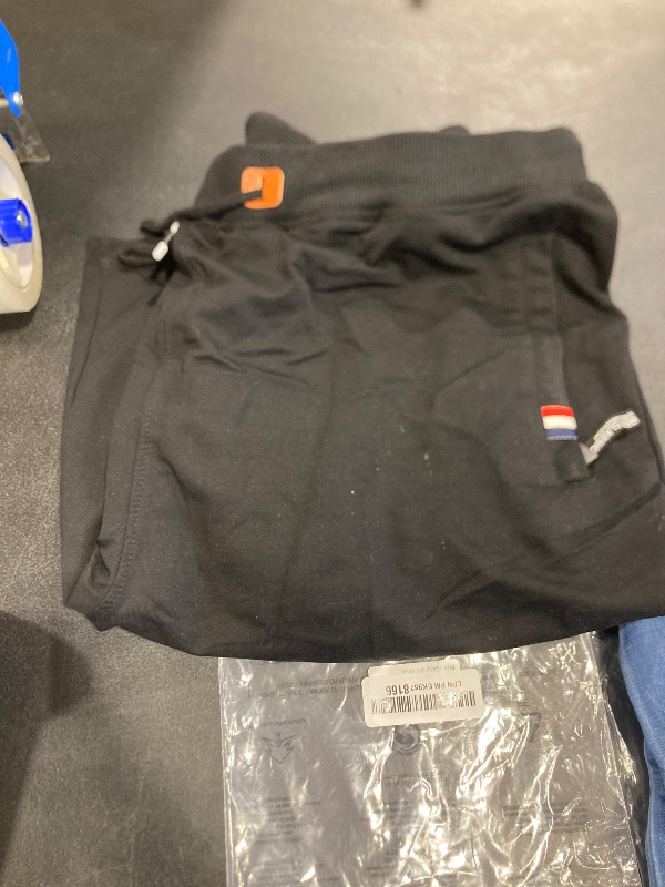 Photo 1 of JIEFULL Mens Casual Shorts,Workout Joggers Running Shorts with Zipper Pockets Black 38-39