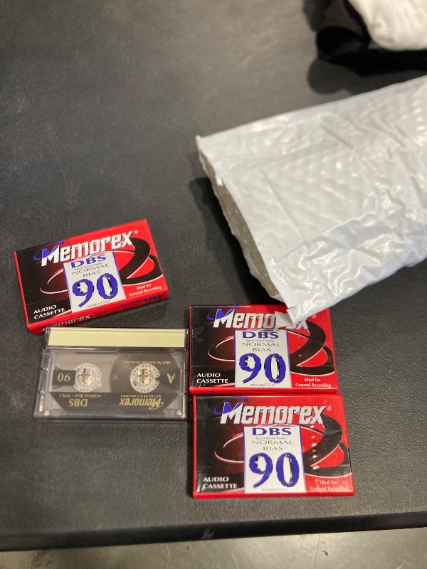 Photo 1 of 4 pack Memorex DBS 90 Single Blank Audio Cassette Tape Vintage 1 was used 
