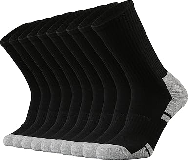 Photo 1 of 4 pack Ortis Men's Cotton Cushion Crew Socks Moisture Wicking Breathable Thick Warm Thermal for Athletic Heavy Duty Work Boot

