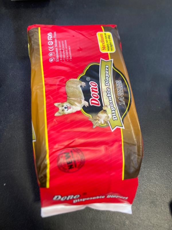 Photo 1 of Dono Doggie Diapers- Size Med-14 Diapers-Waist 11.81" X 19.68-Weight 11-17.63 Lb
