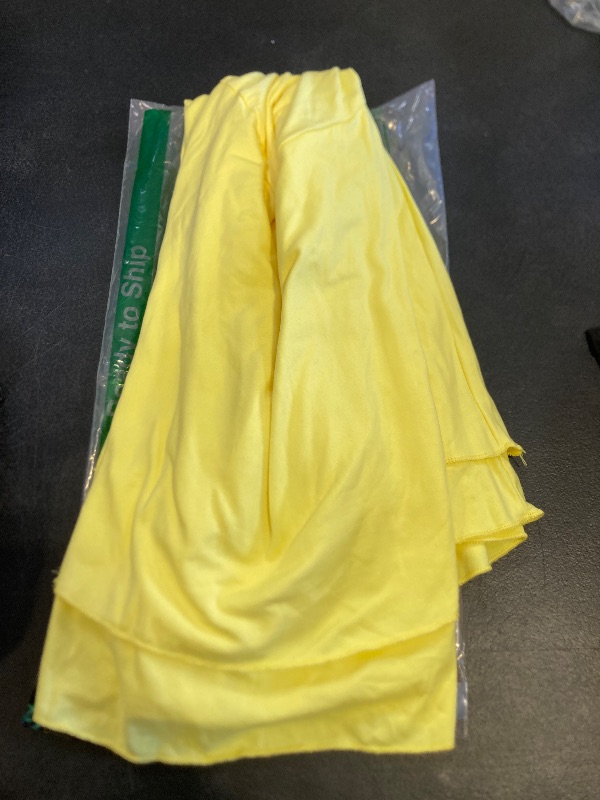 Photo 1 of Women's Ruched Tube Mini Dress Sexy Strapless Tube Open Back Ruffle Hem Bodycon Night Out Dresses Yellow L