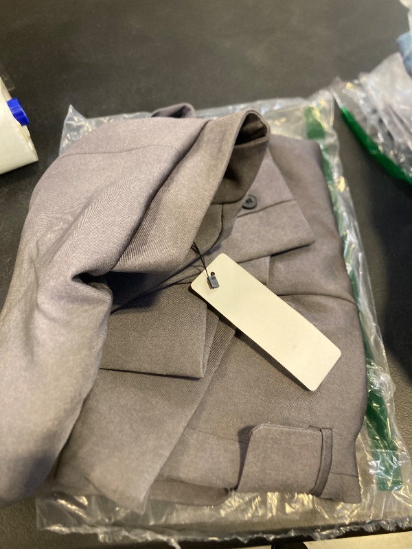 Photo 1 of THWEI Mens Casual Suit Blazer Jackets Stand Collar Business Sport Coats Grey L
