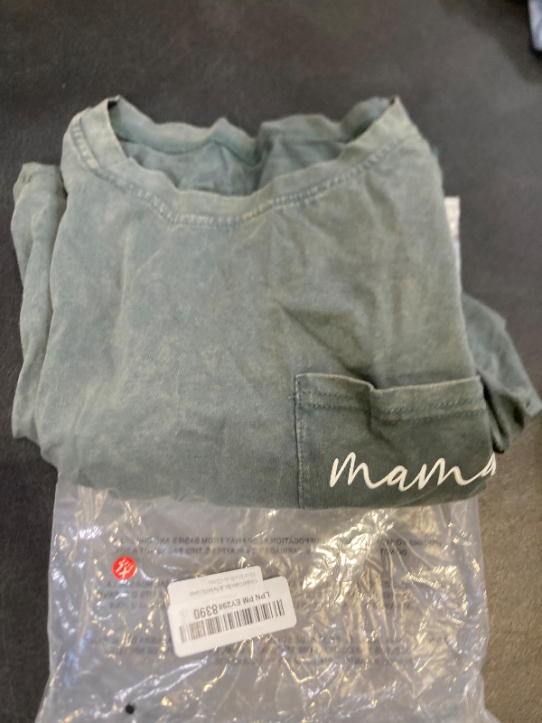 Photo 1 of Comfort Colors Breastfeeding Shirts for Women Mama Zipper Nursing Tops Distressed Maternity Tees Pregnancy Clothes with Pocket(XL,Green)