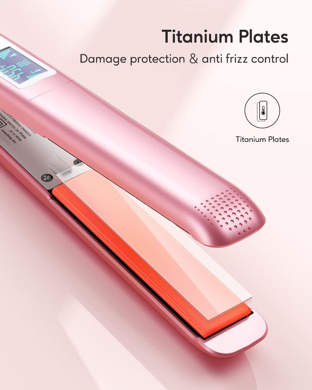 Photo 1 of kipozi flat pink iron hair straightener