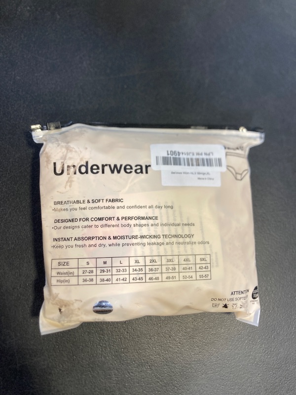 Photo 1 of Battewa Full Cover Incontinence Underwear for Women Overnight Leakproof Adult Briefs Protective Underwear Pee Proof Reusable Panties for Bladder Leak 100ML (Beige XL)