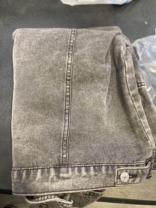 Photo 1 of Gozoloma Women's Casual Loose Oversized Denim Jacket Long Sleeved Button Jean Jacket Coat Tops(0011-Grey-M)