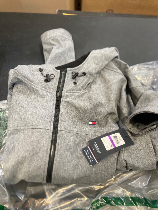 Photo 1 of Tommy Hilfiger Men's Lightweight Performance Softshell Hoody Jacket, Heather Grey, XX-Large