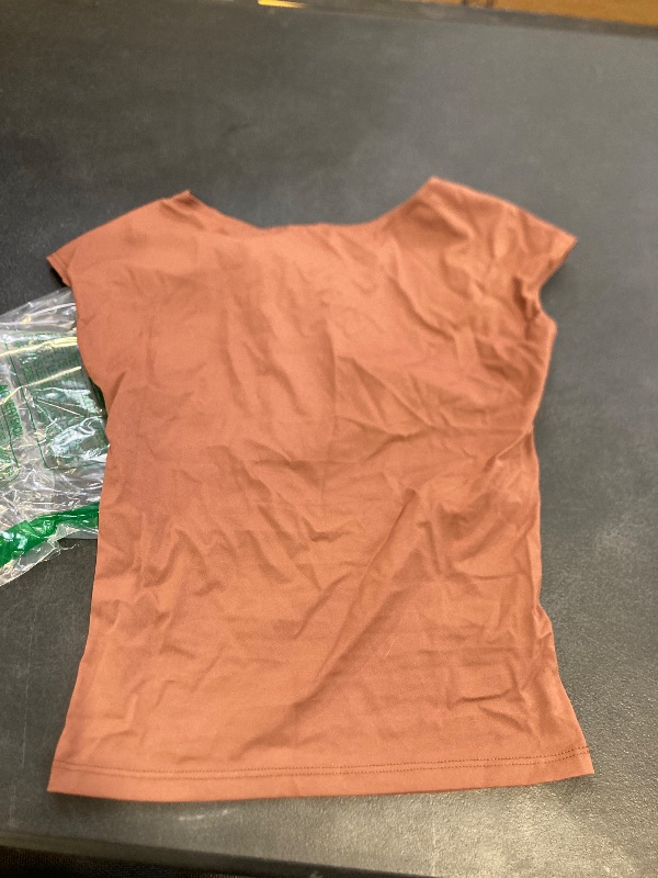 Photo 1 of Open Back Top for Woman Sexy Backless T-Shirts Short Sleeve Cute Going Out Tops Slim Fit Crewneck Summer Casual Y2K Tops Coffee small