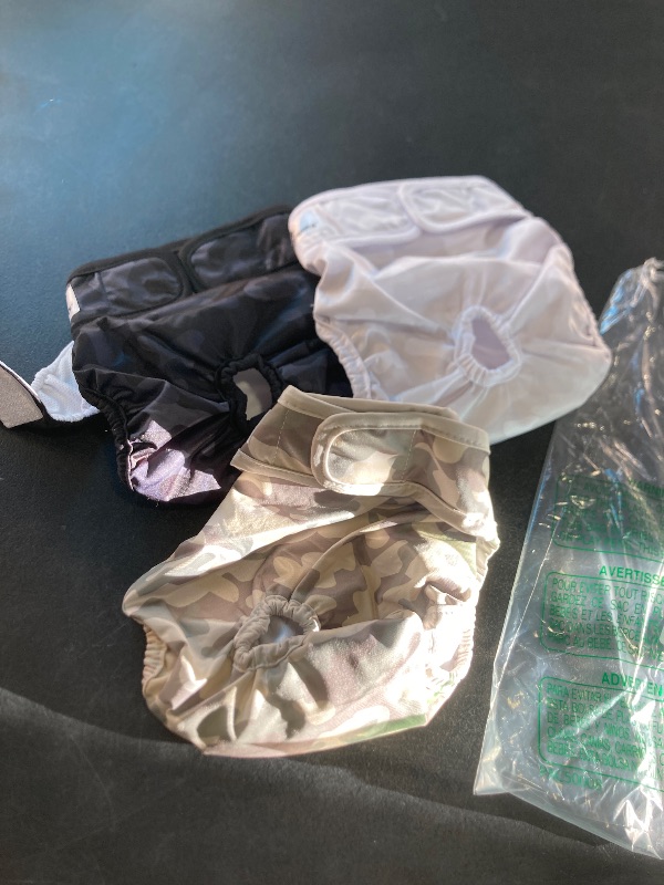 Photo 1 of Pet Parents® Washable Dog Diapers (3pack) + Extendrs® of Durable Doggie Diapers, Premium Dog Diapers Female & Male (Medium, Camo)
