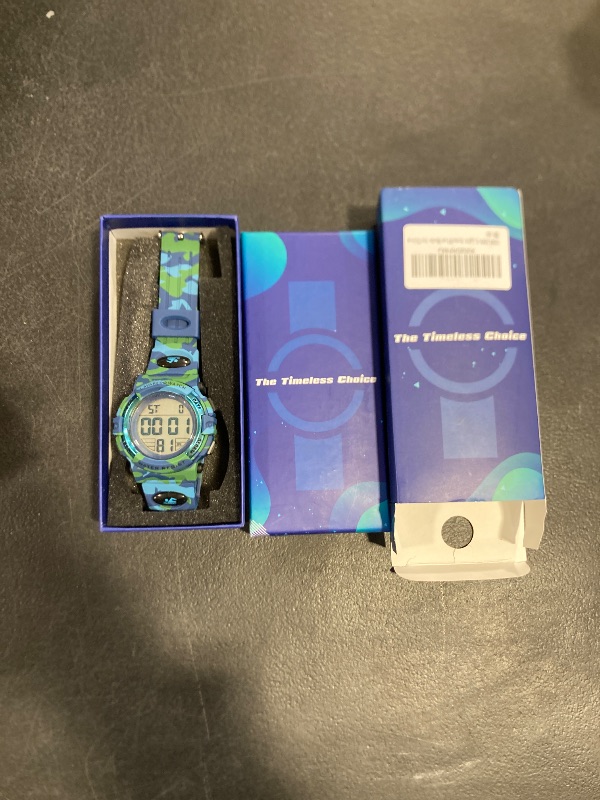 Photo 1 of A ALPHA Boys Digital Sport Watch, Waterproof Alarm Calendar Analog for 3-15 Year Olds, Rubber Band, LED Display, Multifunctional Chronograph