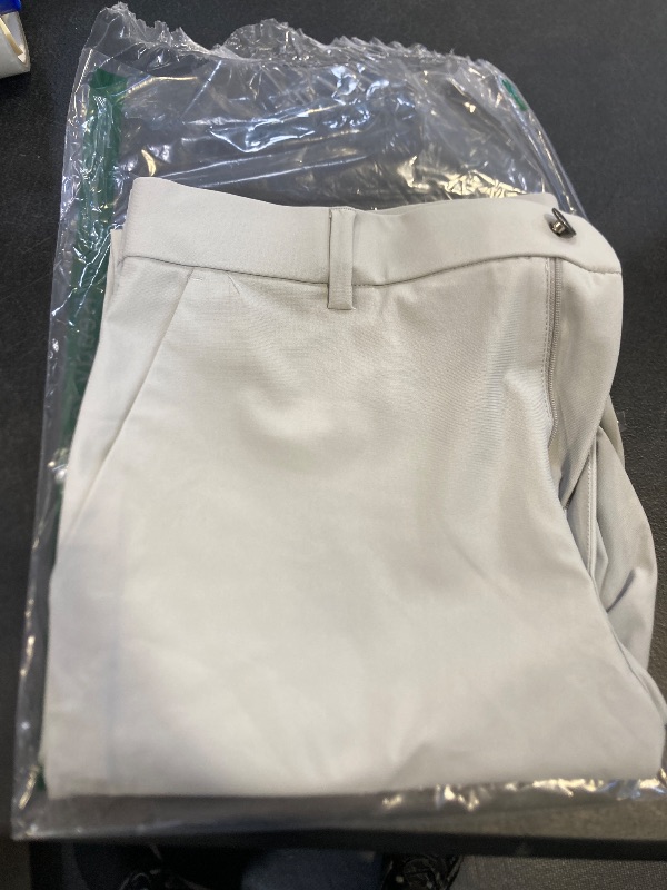 Photo 1 of SERAMY Golf Pants Men 30" Inseam 5 Pockets Stretch Slim Fit Lightweight Quick Dry Dress Chino Trousers for Work Casual Light Grey 34Wx30L