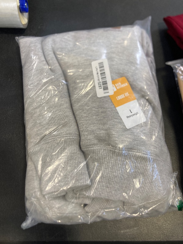 Photo 1 of Carhartt mens Rain Defender Paxton Heavyweight Hooded Sweatshirt work utility shirts, Heather Gray, Large US