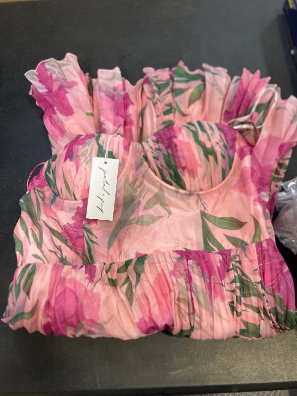 Photo 1 of Petal & Pup Women's Achanti Mini Dress, Pink Floral LARGE 