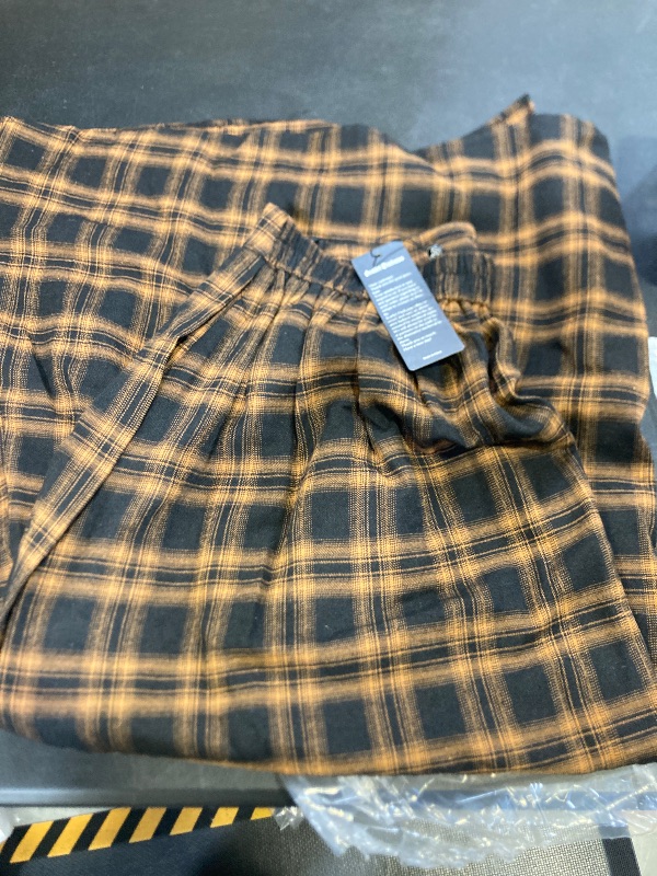 Photo 1 of Women Plaid Skirts High Waist Ruffle Skirt Long Skirts with Pockets Orange Plaid LARGE