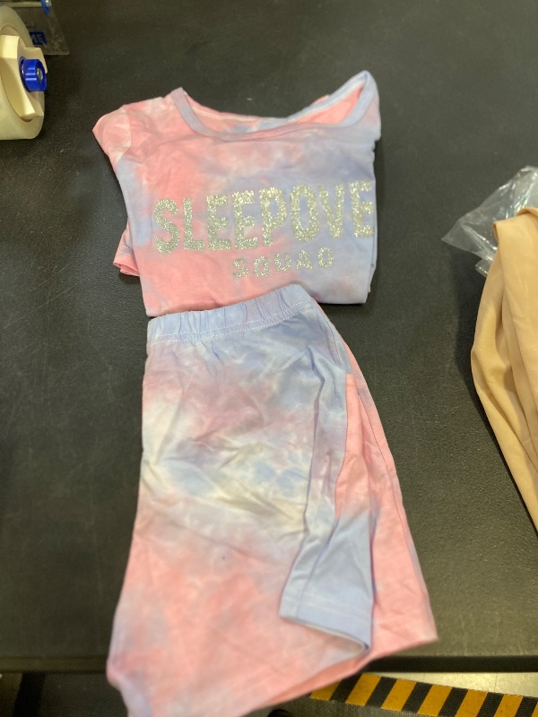 Photo 1 of Beezizac Girls Sleepover Theme Matching Pajamas Size 8-100% Cotton Summer Short Sleeve Tween Kids Jammies Set PJS Pal