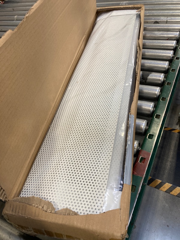 Photo 1 of 6ft Steel Easy Slip-On Baseboard Heater Cover with End Caps for Bathroom & Hydronic System for Replacing Old Cover, White