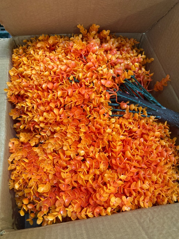 Photo 1 of 2 PCS- Omldggr  Bundles Artificial Fall Flowers Faux Autumn Plants, Artificial Indoor Outdoor UV Resistant Plants for Thanksgiving Christmas Harvest Festival Party Home Garden Fireplace Decor