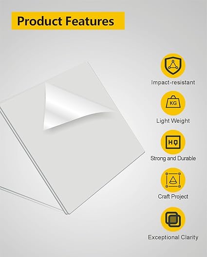 Photo 1 of 2 Pieces 16” x 20” Clear Acrylic Sheet Plexiglass - 1/8”(3mm) Thick, Use for Craft Projects, Signs, DIY Projects and More; Cut with Saw or Hand Tools, No Laser Cut