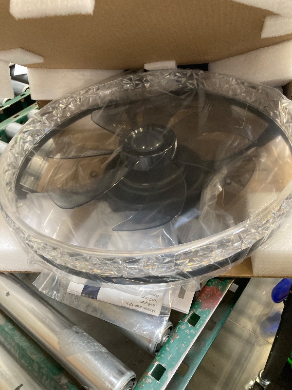 Photo 1 of 20" Ceiling Fans with Lights and Remote, Low Profile Fandelier Ceiling Fan, 3000-6000K Dimmable Modern Smart Flush Mount LED Blade Fan Light, 6 Wind Speeds for Bedroom, Living Room (Black)