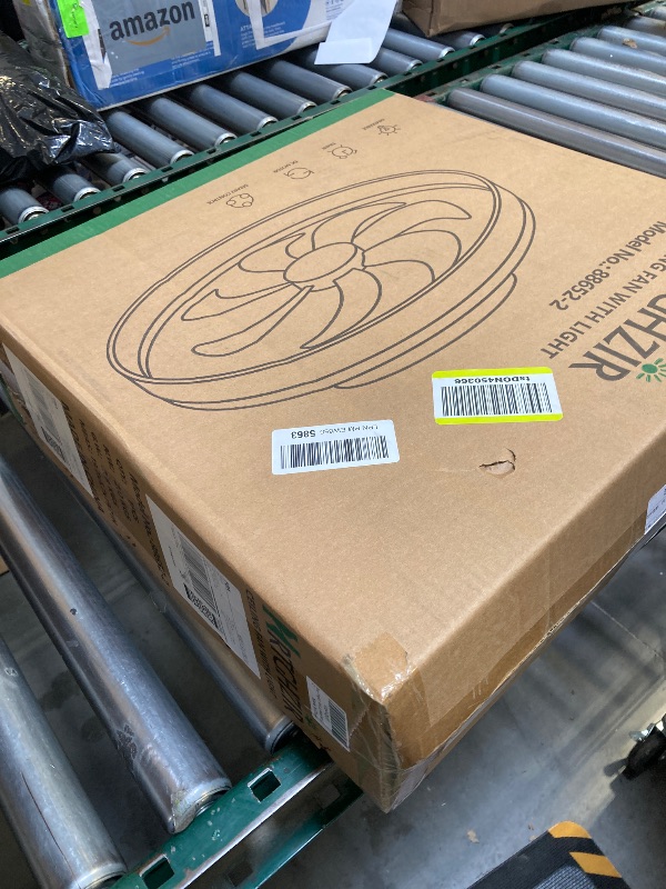 Photo 1 of 20" Ceiling Fans with Lights and Remote, Low Profile Fandelier Ceiling Fan, 3000-6000K Dimmable Modern Smart Flush Mount LED Blade Fan Light, 6 Wind Speeds for Bedroom, Living Room (Black)