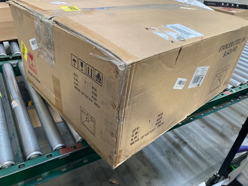 Photo 1 of 28x22 Black Drop In Kitchen Sink and Faucet Combo - 28 Inch Black Stainless Steel Drop-in Sink with Faucet, 10 Inch Deep Single Bowl Workstation Sinks with Accessories