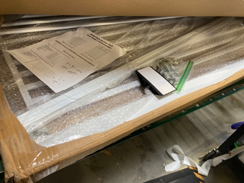 Photo 1 of 51.18" Extra Tall Cat Gate for Doorway, 30.5"-40" Auto Close Pet Gate Include 2.75" and 5.5" Extension Kits, No Drilling Pressure Mount Kit, Suitable for Doorways or Kitchen, New White