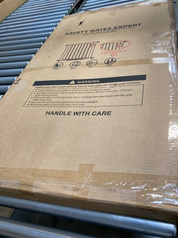 Photo 1 of 51.18" Extra Tall Cat Gate for Doorway, 30.5"-40" Auto Close Pet Gate Include 2.75" and 5.5" Extension Kits, No Drilling Pressure Mount Kit, Suitable for Doorways or Kitchen, New White