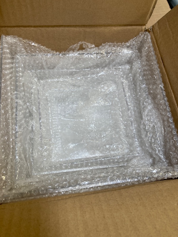 Photo 1 of MACIFECI 6 PCS Clear Acrylic Boxes & Buffet Risers Display Stands with Hollow Bottoms, Food Riser for Buffet Table Dessert, Acrylic Cube Stand for Party, Catering, Wedding(6 Pack)