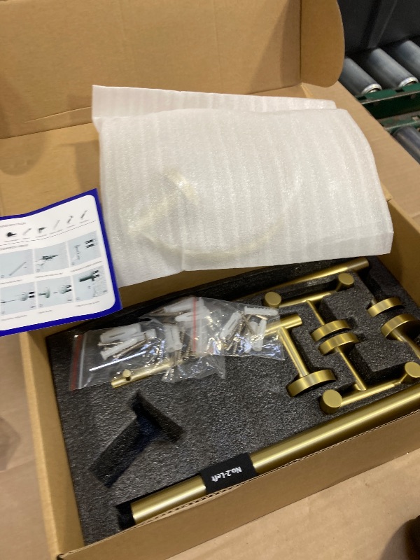 Photo 1 of 10-Piece Brushed Gold Towel Bar Set Bathroom Hardware Set Include 23.6in Towel Bar Toilet Paper Holder Towel Ring Upgraded Towel Hooks Towel Holder Set for Bathroom Stainless Steel Wall-Mounted