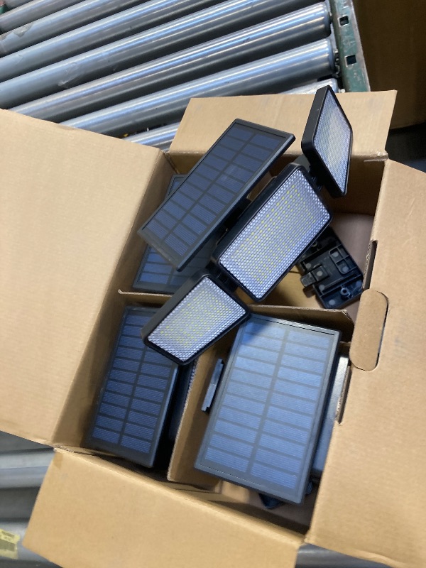 Photo 1 of Solar Outdoor Lights 3000 Lumen 7000K, 152 LED Super Bright Motion Sensor Outdoor Lights with 2 Sensors, IP65 Waterproof 270 Wide Angle Solar Flood Lights with 3 Modes for Garden - 4 Pack