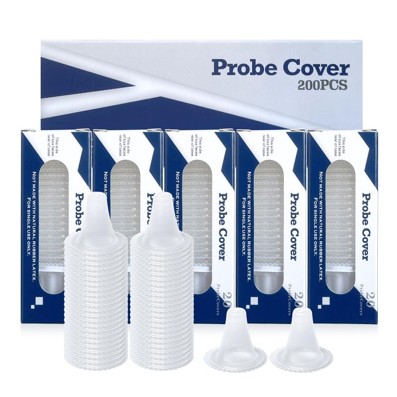 Photo 1 of 200X Ear Thermometer Probe Covers, for All Braun Thermometer Ear Covers, Lens Filters, Refill Caps,Disposable Ear Thermometer Covers (200)