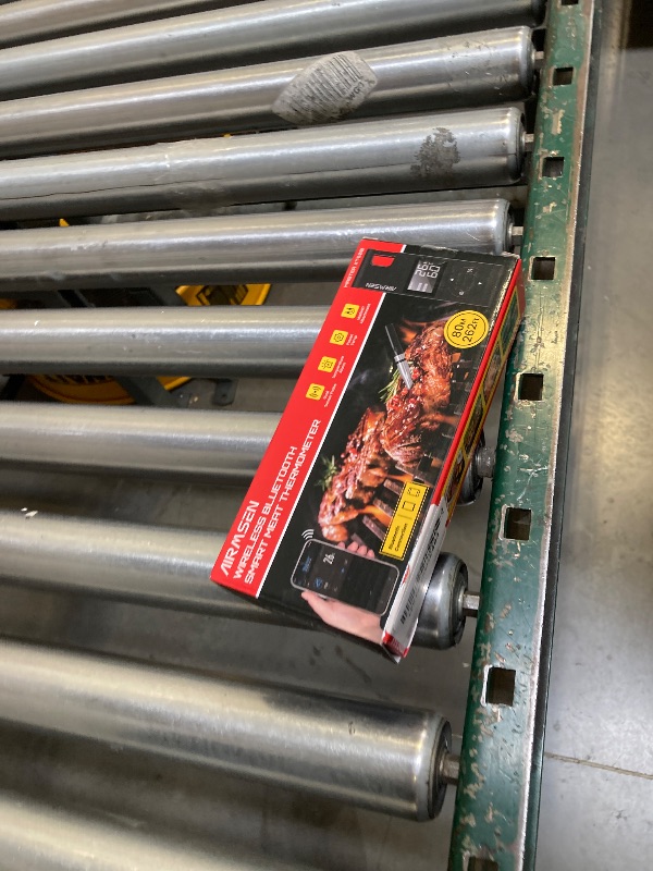 Photo 1 of AIRMSEN Wireless Meat Thermometer with Smart LCD Display Standalone Base for 72H Use Meat Probe, 500FT Long Range, 5.4 Bluetooth Meat Thermometer with APP&Ceramic Zirconia Handle for Grill Oven