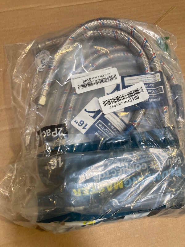 Photo 1 of [10-Pack] PLUMBINGMASTER Faucet Hose,Faucet Supply Lines (3/8" Comp x 1/2" FIP), Certified Safe Supply Lines for Bathroom Faucet (16 inch)