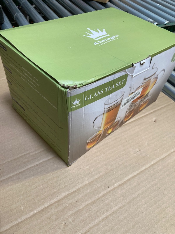 Photo 1 of 2-IN-1 Glass Tea Sets for Adults - Includes Glass Teapot and Mug with Infuser, Warmer Base, 4 Double Wall Glass Tea Cup - for Both Personal and Gathering Tea Time, Gifts for Tea Lovers