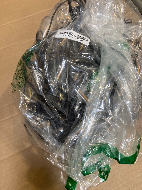 Photo 1 of Brightever LED Outdoor String Lights 100FT Patio Lights with 52 Shatterproof ST38 Vintage Edison Bulbs, Outside Hanging Light Waterproof for Porch, Deck, Garden, Backyard, Balcony, Dimmable 2700K