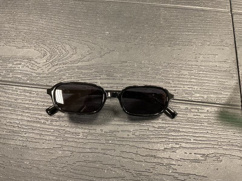 Photo 1 of Retro Sunglasses for Women Men 90s Small Rectangular Sun Glasses Vintage Cute Narrow Trendy Black Sunnies
