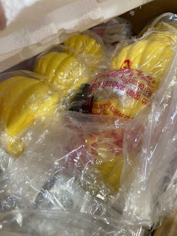 Photo 1 of 26" Set of 2 Yellow Ceramic Table Lamps with USB A+C Ports & AC Outlet, 3-Way Dimmable Gourd Bedside Nightstand Lamps with White Shade for Bedroom, Living Room, Office