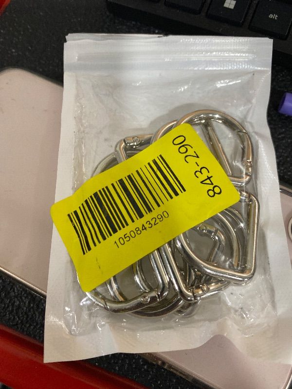 Photo 1 of 10Pcs 3/4" Small D Ring Carabiner Clips, Metal Tiny Keychain Spring D Rings Hook for Car Keyring, Backpack Strap, Paracord Keyrings, Dog Tag Clip, Purse Chain Hardware (Silver)