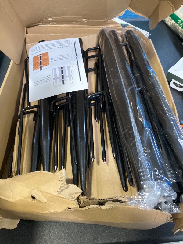 Photo 1 of 6 Pack 10 ft Heavy Duty Metal String Light Poles Adjustable Outdoor Lighting Stand for Patio,Backyard,Garden,Party & Wedding Rustproof & Sturdy with HooksA