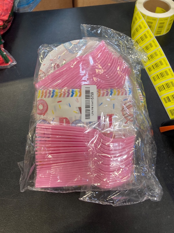 Photo 1 of 200PCS Farewell Retirement Party Supplies Colorful Donut Forget Us Plates and Napkins Disposable We Will Miss You Tableware Set for Coworker Going Away Retirement Party Decorations Serves 24