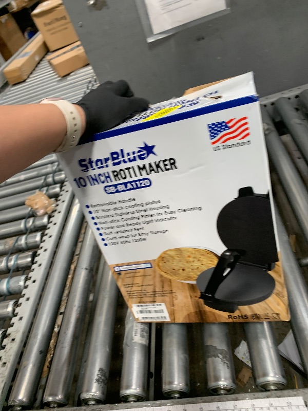 Photo 1 of *******************MISSING THE HANDLE**************
10inch Roti Maker by StarBlue with FREE Roti Warmer and Removable Handle - The automatic Stainless Steel Non-Stick Electric machine to make Indian style Chapati, Tortilla, Roti AC 110V 50/60Hz 1200W
