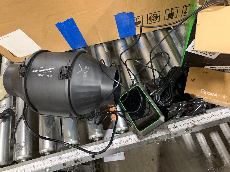 Photo 1 of (PARTS) (SCREEN DOESN'T FUNCTION) VIVOSUN AeroZesh T4 Inline Duct Fan, Quiet 4" 210 CFM Ventilation Exhaust Fan w/EC Motor and GrowHub E42A Temperature Humidity WiFi-Controller