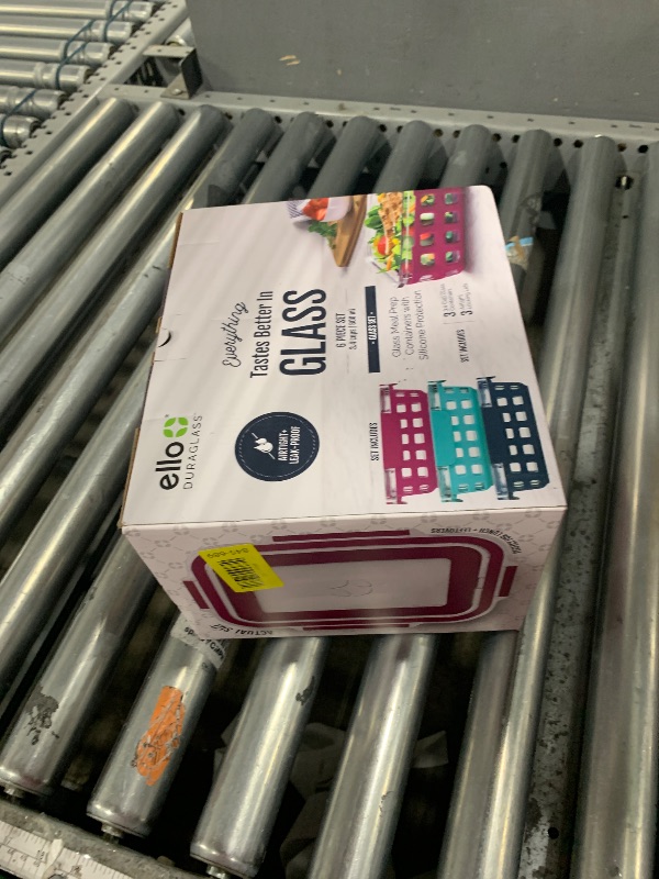 Photo 1 of *** SET OF 2****    Ello Duraglass 3.4 Cup Meal Prep Sets 6Pc, 3 Pack Set- Glass Food Storage Container with Silicone Sleeve and Airtight BPA-Free Plastic Lids, Dishwasher, Microwave, and Freezer Safe, Berry