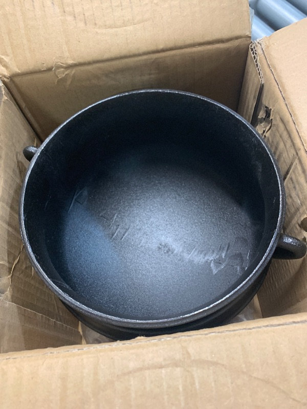 Photo 1 of (see all images) Cuisiland 3.2QT Cast Iron Potjie Cauldron Pot with Lid & 3 Legs – Pre-Seasoned South African-Style Campfire Pot