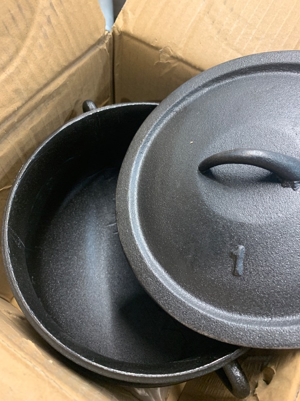 Photo 1 of (see all images) Cuisiland 3.2QT Cast Iron Potjie Cauldron Pot with Lid & 3 Legs – Pre-Seasoned South African-Style Campfire Pot