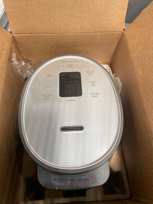 Photo 1 of (missing power cord) (parts) (used/fair) CUCKOO Rice Cooker 3 Cup Uncooked / 6 Cup Cooked, Modern Fuzzy Logic Rice Cooker Small with Delay Timer & Keep Warm Setting, Versatile Food Steamer for Cooking, Non-Stick Inner Pot, Gray (CR-0375FG)