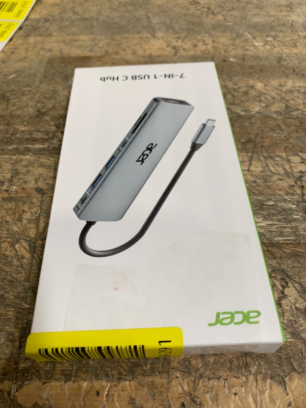 Photo 1 of Acer USB C Hub, 7 in 1 USB C to Multi-Port Adapter for Laptop, 4K USBC to HDMI Splitter with 2 USBA 3.1&Type-C Data Port, PD 100W Charging Port, SD Card Reader for Computer, Desktop and More