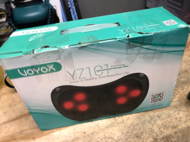 Photo 1 of ****HAS A EUROPEAN PLUG-IN****
VOYOR-HEALTH Shiatsu Neck and Back Massager with Heat - 3D Kneading Deep Tissue Massage Pillow for Lower Back, Shoulder, Calf, Foot, Use at Home, Car, Office (Dark Black)