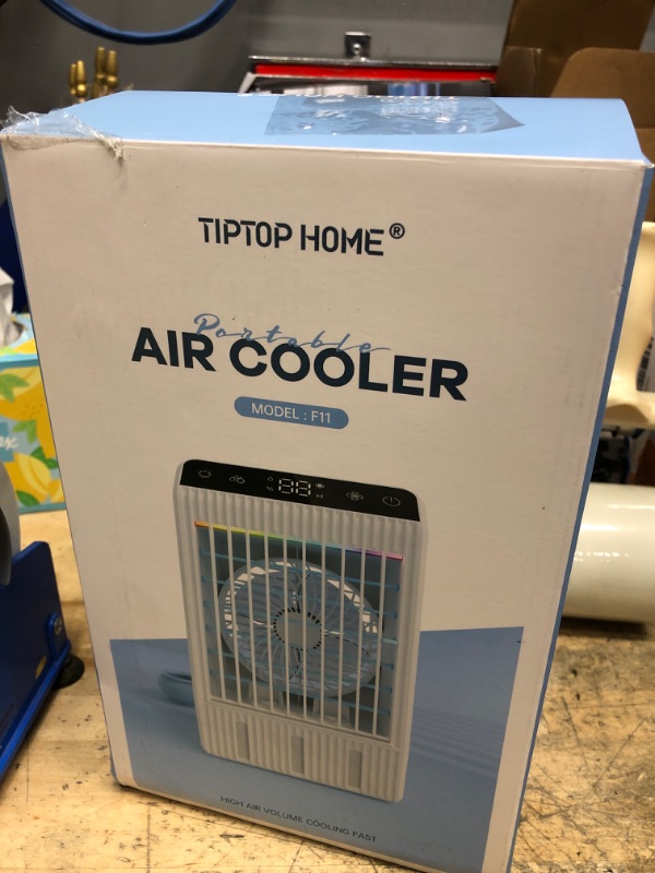 Photo 1 of (mini desk size) Portable Air Conditioners with Display, 1000ml Mini Air Conditioner 4-in-1 Air Cooler Remote Humidifier Mini AC with Dual Spray & 7 Colors Light, 4 Speeds Timing Personal Air Conditioner Cooling Fan